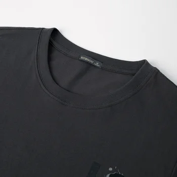KUEGOU Medvilnės Pavasario Drabužiai, vyriški marškinėliai ilgomis Rankovėmis Mados marškinėlius Galiniai Besišypsantis Veidas Viršuje Plius Dydis ZT-88091
