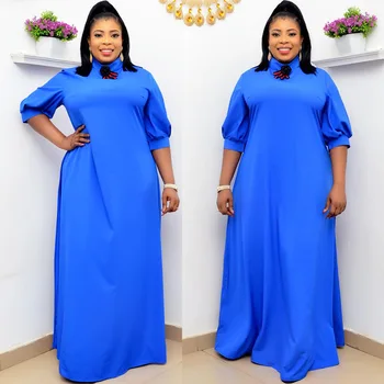 Naujas 2021 Afrikos Plius Dydis Musulmonų Moterims Dėvėti Drabužius, tarpvalstybiniai Mėlyna Spalva Didelis Siuvimo Suknelė Nigerijos Dacing Padažu