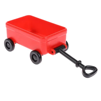 1:12 Miniatiūriniai Lėlių Plastiko Raudona Traukimo Krepšelį Sodo Lėlės Namas Sodo Puošmena Vaikams Žaislas dovanos Ornamentu