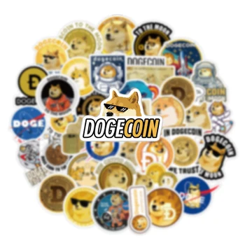 10/50pcs/set Animacinių filmų Dogecoin Virtuali Valiuta Finansinės Lipdukai Vaikas Atveju Šalmas Sumaišyti Bagažo Nešiojamas Riedlentė Dienoraščiai
