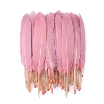 100vnt Oda rožinė Žąsų Plunksnų Jewely Šukuosena Priėmimo 10-15cm Natūralių Žąsų plunksnų Amatų 