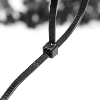 100vnt Plastiko nailono kabeliui 100 VNT juodas 2X150 kabeliui tvirtinimo žiedu kabeliui užtrauktukas su savaiminio fiksavimo nailono kabeliui