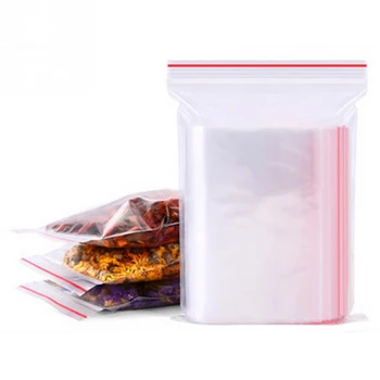 100vnt Uždaroma Zip Lock Bags Savarankiškai Antspaudas skaidraus Plastiko Poli Ziplock Maišą Maisto produktų Laikymo Paketas Reclosable Dulkių Maišelis Šviežių
