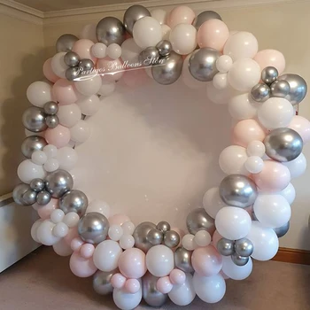 102pcs Pastelinės Rausvos spalvos, Balta Sidabro Balionų Girliandą Arch Komplektas Vestuvių Įvykis Šalies Balon Baby Shower Gimtadienio Dekoracijos