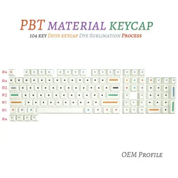 104 Klavišai PBT Keycaps DAŽŲ-SUB OEM Profilis Asmeninį Minimalistinė Balta Spalvinga Turo Taškai Keycap Žaidimų Mechaninė Klaviatūra