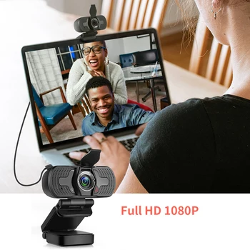 1080P HD Kameros Su Dangčiu Mic KOMPIUTERYJE, Web Kamera Mini Kompiuteris Webcamera Nemokama Vairuotojo Vaizdo Konferencijų Įrašymo Darbą
