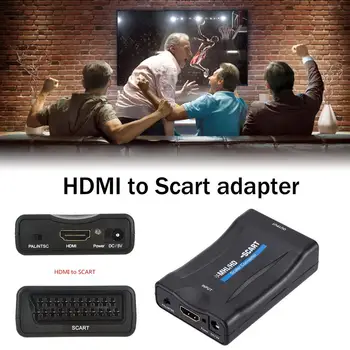 1080P HDMI suderinamus Su SCART Vaizdo Garso Upscale Konverteris AV Signalo Adapteris HD Imtuvas, DVD, 