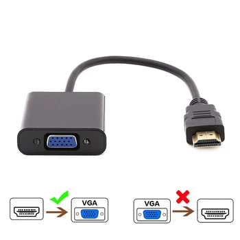 1080P HDMI suderinamus Į VGA Kabelis Konverteris Vyrų ir Moterų Konverteris Adapteris HD Video Skaitmeninis Analoginis