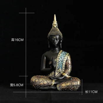 10cm Mini Budos Statula Tailandas Budos Skulptūra Žalia Dervos Rankų Budizmo, Induizmo Fengshui Statulėlės Meditacija Namų Dekoro