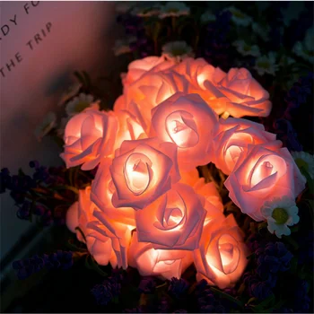 10M 50LED šviesos Girlianda Gėlių Puokštė String Lempos, Putos, Rožių Pasakų Žibintai Valentino Dienos, Kalėdiniai, Vestuvių Namų Puošybai