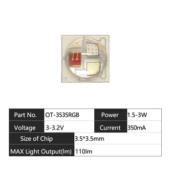 10vnt 3535 RGB 3W High Power LED XPE Cree Led Karoliukai 3535 Diodų Keramikos Amatai Chip Žibintuvėlį Etape Lempa Su 20mm/16 mm PCB