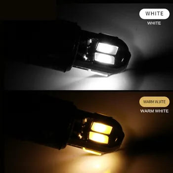 10vnt 8 SMD 5630 Canbus LED Auto Stovėjimo Žibintai W5W 194 8SMD LED Licencijos numerio ženklo Žibintas Automobilių Pleišto Uodega Šoninės Skaitymo Lemputės Lempos