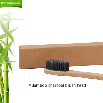 10vnt Aplinkai Bambuko Medžio anglies dantų šepetėliai Minkšti Šeriai Ekologinio Draugiškas Burnos Priežiūros Kelionės Burnos Priežiūra, Dantų šepetukas