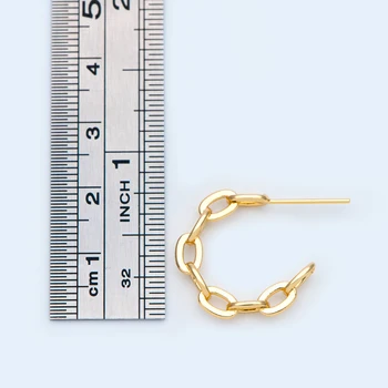 10vnt Aukso Auskarai Pranešimų 20mm, Geometrinis Apvalus Žiedas Stud Auskarai, Ratu Link Ausies Pažeidimai (GB-1081)
