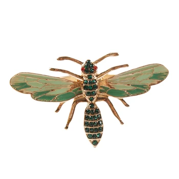 10vnt Bičių Vystymo Sagtis Servetėlių Žiedas Lydinio Žalia Vabzdžių Dragonfly Lašelinę Diamond Sagtis Popieriniai Rankšluosčiai 2021 naujas