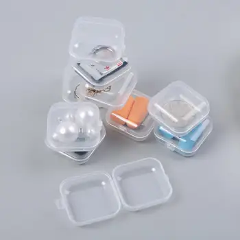 10vnt/daug nešiojamų saugojimo dėžutė plastikinė skaidri aikštėje tablečių dėžutė papuošalų dėžutės Saugojimo Organizatorius Konteinerių Atveju, Šakotuvai