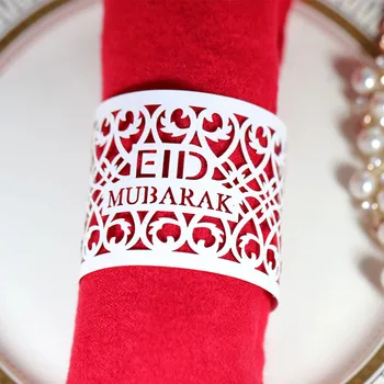 10vnt Eid Mubarakas Lentelė, kvietimai Servetėlių Žiedas & Lauke Ramadanas Kareem Dekoracija Namuose Ramadanas Mubarakas Festivalio Grupė 