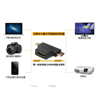 10vnt HDMI moterį, Mini Micro HDMI Male V1.4 2 1 Konverteris Adapteris Tt