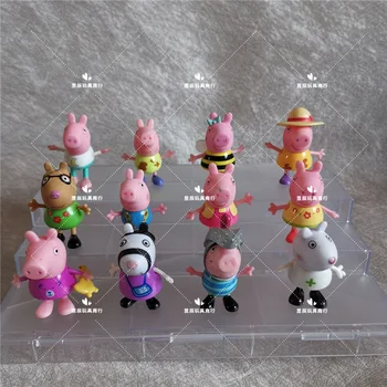 10vnt mielas rožinis Kiaulių Šeimos Anime Žaislai Visiškai Lėlės Veiksmų Skaičius, Modelis Pelucia George Vaikų Gimtadienio Dovanos
