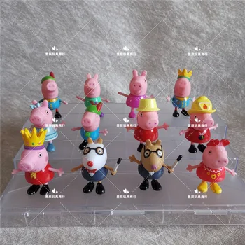 10vnt mielas rožinis Kiaulių Šeimos Anime Žaislai Visiškai Lėlės Veiksmų Skaičius, Modelis Pelucia George Vaikų Gimtadienio Dovanos