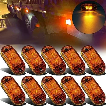 10X LED 2.5 Colių 2 Diodų Šviesos Ovalo formos Patvirtinimo Priekabos Sunkvežimių Šoninis Gabaritinis Žibintas
