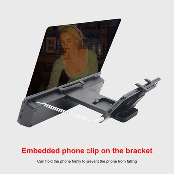 12 colių folding mobile magnifier stiklo HD Filmus Didinamuoju stiklu Akių Apsauga stovas, Sulankstomas Telefono Turėtojas