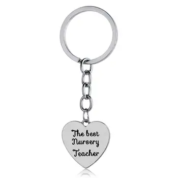 12PC Geriausia Darželio Mokytojų paketų prižiūrėtojų raktinę Širdies Žavesio Pakabukas 