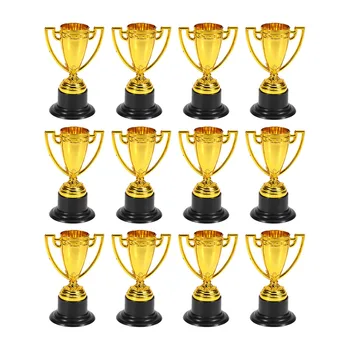 12pcs/daug Auksinių Mini Sudarymo Trofėjus Apdovanoti Prizais Dekoro Darželio Vaikai Dovanų Apdovanojimai Trofėjus su Juoda Bazė Konkurencijos