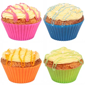 12pcs/Set Kepimo Puodeliai Atvejais Silikono Tortas Pelėsių Daugkartinio naudojimo Cupcake Atvejais Keksiukų Kepimo Taurės Tortas Virtuvės Įrankis Virimo Bakeware Maker