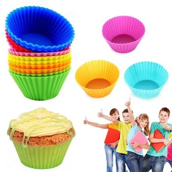 12pcs/Set Kepimo Puodeliai Atvejais Silikono Tortas Pelėsių Daugkartinio naudojimo Cupcake Atvejais Keksiukų Kepimo Taurės Tortas Virtuvės Įrankis Virimo Bakeware Maker