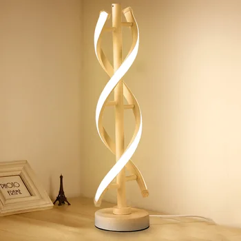 12W LED Spiralės Stalo Lempa Modernaus Minimalistinio Dizaino Lenktas Juostelė Šiltai Balta Šviesa Akrilo Apšvietimo Kambarį Miegamojo Puošmena