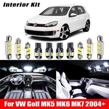 13pcs Automobilio LED Lemputė VW Golf MK5 MK6 MK7 2004+ Auto Canbus Led Vidaus apšvietimo rinkinys, skirtas 