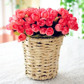 15 Galvų Rožių Gėlių Puokštė Šilko Dirbtinių Gėlių, Vestuvių Šalies Namų Puošybai Atostogų Apdailos Puokštė