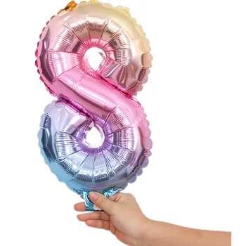 16 colių gradientas skaitmeninis vaivorykštė balionai vestuvės gimtadienio puotą apdailos aliumininiai balionai