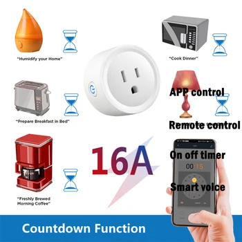 16A Smart Plug WiFi Smart Plug Lizdo Energijos Monitorius Laiko Funkcija Smart Gyvenimo APP 