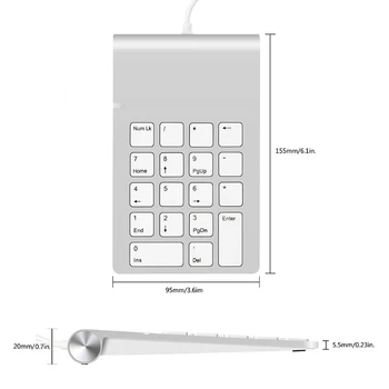 18 Klavišus USB Skaitinė Klaviatūra Laidinis Numeris Mygtukai Išjungti Įvesties Lengva Atlikti Namų Biuro Nešiojamas kompiuteris