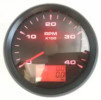 1pc Benzinas arba Dyzelinas Variklio Auto Tachometrai 85mm 0-4000RPM Lcd Rev Skaitikliai su Hourmeters Žalia Geltona Apšvietimas Valtis