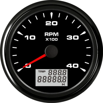 1pc Benzinas arba Dyzelinas Variklio Auto Tachometrai 85mm 0-4000RPM Lcd Rev Skaitikliai su Hourmeters Žalia Geltona Apšvietimas Valtis