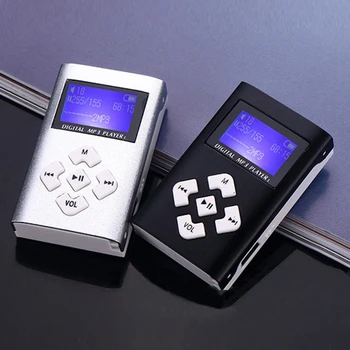 1PC Muzika, MP3 Grotuvas, USB Mini Skaitmeninis MP3 Muzikos Grotuvas LCD Ekranas Metalo Parama 32GB Micro SD Kortelės, 3.5 mm Stereo Lizdas MP3 Grotuvas