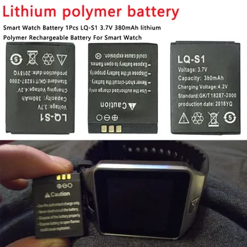 1pcs 380mAh Įkraunama Ličio Polimero Li-po Baterija Skirta Smart Žiūrėti DZ09 QW09 A1 W8 Lithium-ion Li-polimero baterija Smartwatch