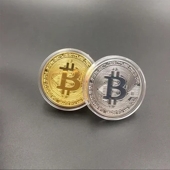 1PCS Kūrybos Suvenyrų Auksą, Padengtą Bitcoin Moneta, Kolekcines, Puiki Dovana Meno Kolekcija Fizinio Aukso Monetą