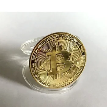 1PCS Kūrybos Suvenyrų Auksą, Padengtą Bitcoin Moneta, Kolekcines, Puiki Dovana Meno Kolekcija Fizinio Aukso Monetą