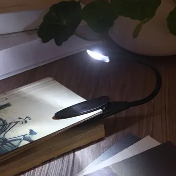 1pcs Mini Lankstus Clip-On Šviesus Knygos Šviesa Nešiojamas kompiuteris Baltas LED Knygų Skaitymo Šviesos Lempos visame Pasaulyje Naujausias Karšto Paieška