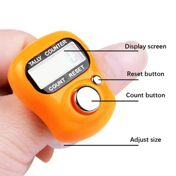 1PCs Nešiojamas Mini Counter Dygsnio Žymeklis Eilės Piršto Tikslumo Praktiškumą, LCD Elektroninių Skaitmeninis Skaitiklis Mezgimo, Siuvimo Priemonės