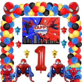 1Set 3D Milžinišką Spiderman Super Herojus Skaičius Arche Ballon Star Globos Fotografijos Fonas Balionus, Gimtadienio Apdaila