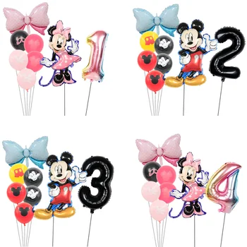 1Set Mickey Mouse Minnie Folija Balionai 