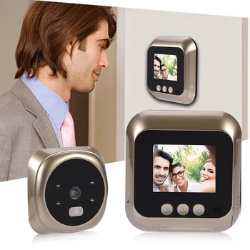 2,4 colių LCD Spalvotas Ekranas Skaitmeninis Doorbell 90° Laipsnių Doorbell Skaitmeninis Doorbell 0.3 MP Elektroninių Akutė Kamera Viewer Durų Varpelis