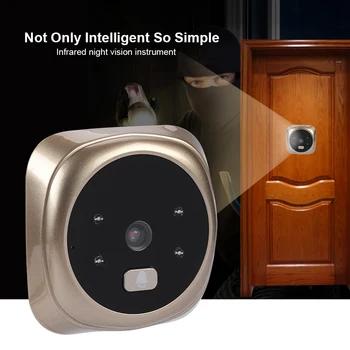 2,4 colių LCD Spalvotas Ekranas Skaitmeninis Doorbell 90° Laipsnių Doorbell Skaitmeninis Doorbell 0.3 MP Elektroninių Akutė Kamera Viewer Durų Varpelis