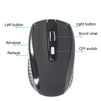 2.4 GHZ Nešiojamų bevielė Pelė Bevielė Optinė Scroll Mouse for PC Nešiojamas kompiuteris