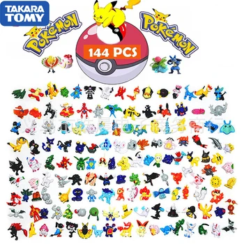 2,5 cm-3cm Takara Tomy Pokemon Pikachu 192 įvairių stilių, 24 vnt /maišas naujos kolekcijos lėlės veiksmų pks duomenys modelis žaislai